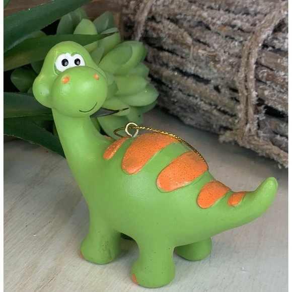 Green Dinosaur Christmas Tree Ornament Resin Ornament Kids Ornament O4 - Picture 1 of 6